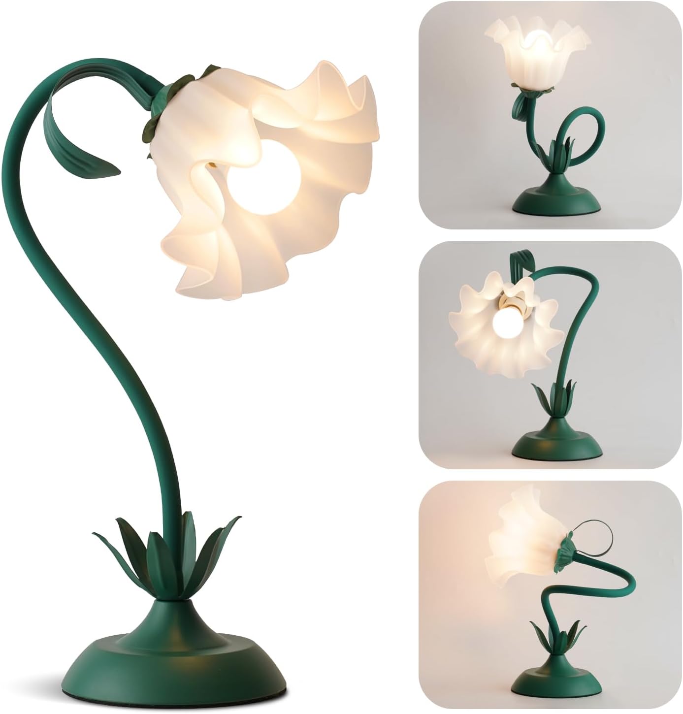 Green Floral Table Lamp