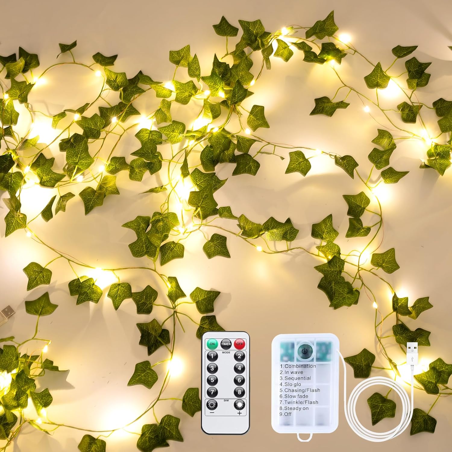 Ivy Garland Fairy Lights - 33 ft