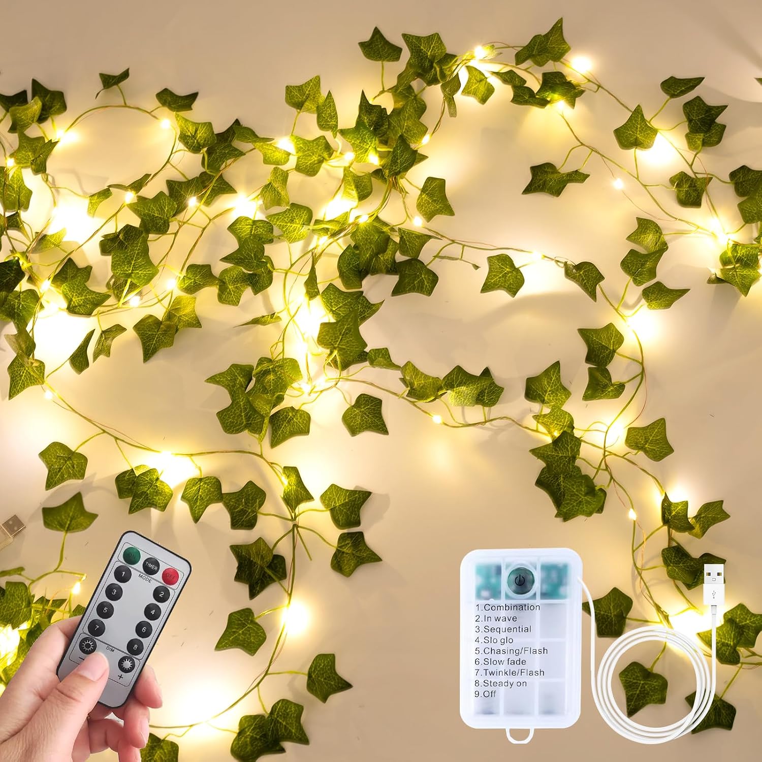 Ivy Garland Fairy Lights - 33 ft