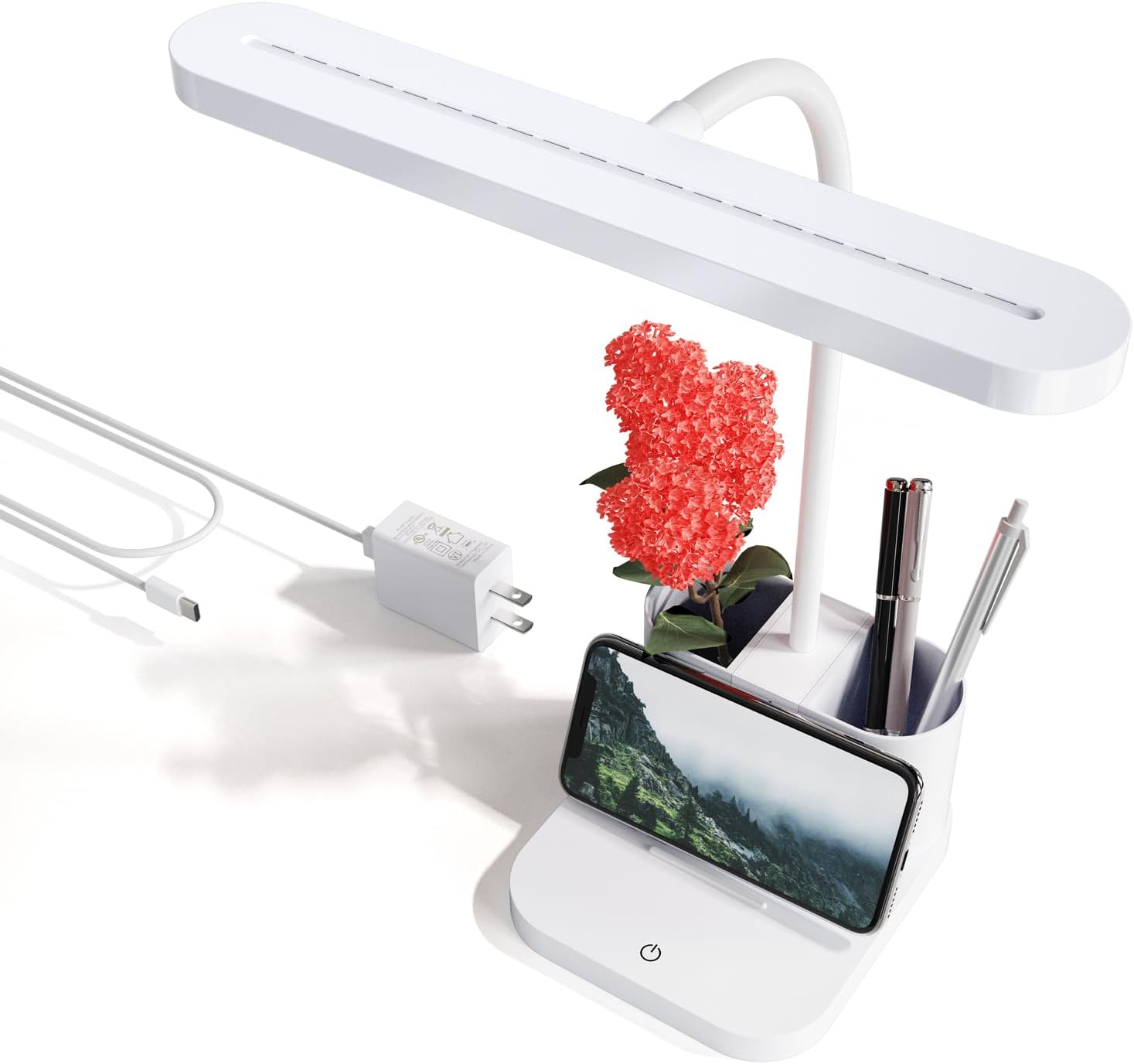 Pink LED Desk Lamp Organiser