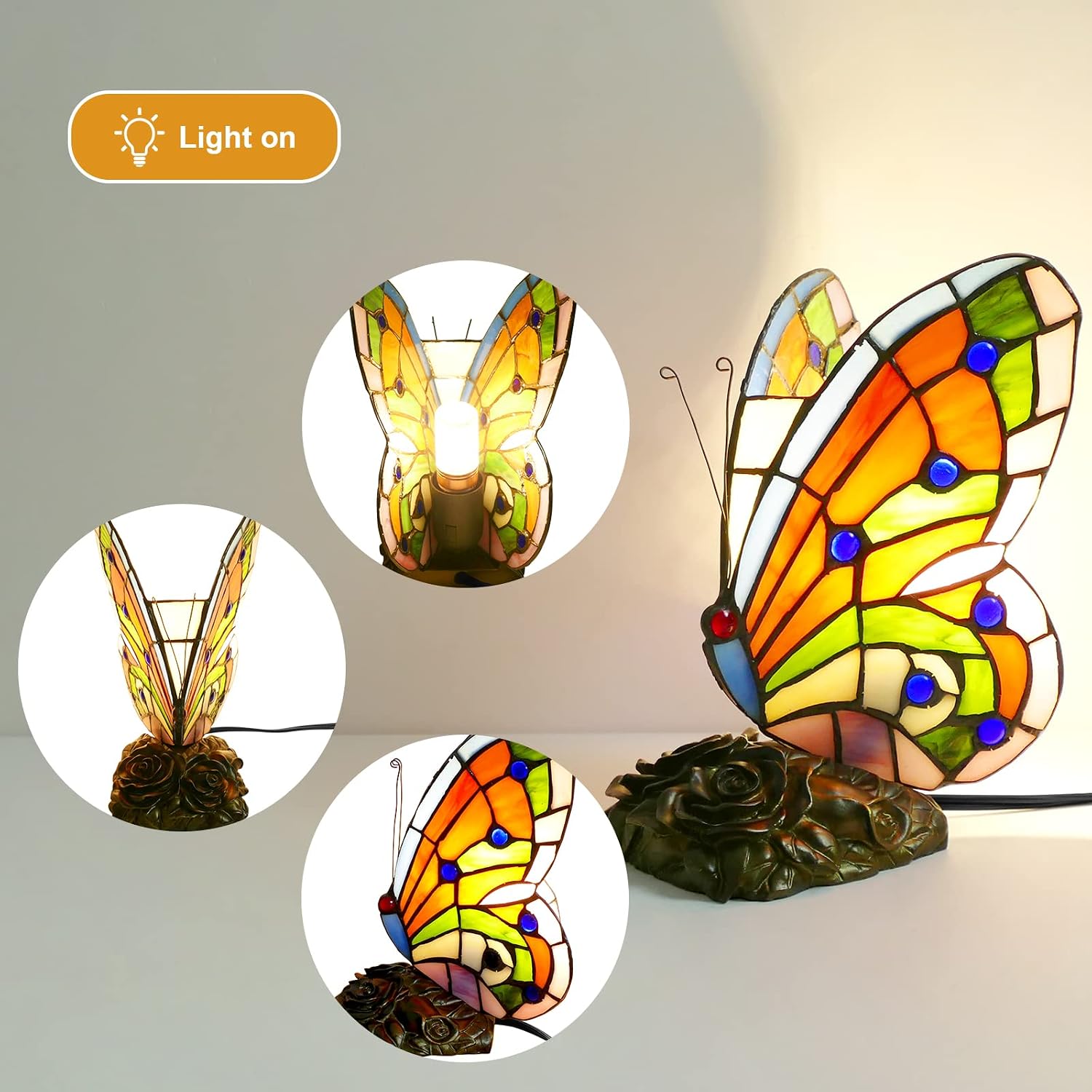 Stained Glass Butterfly Lamp