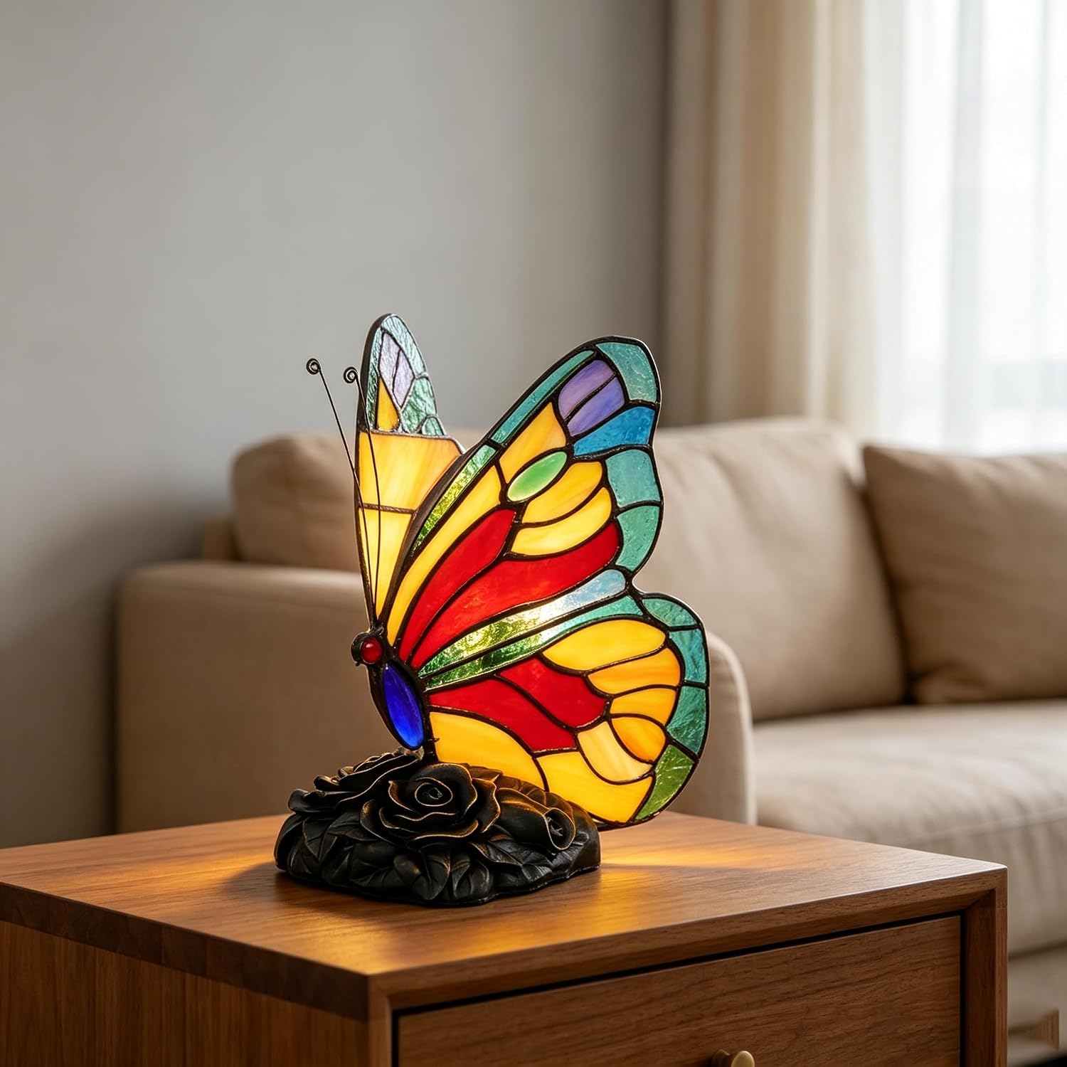Stained Glass Butterfly Lamp