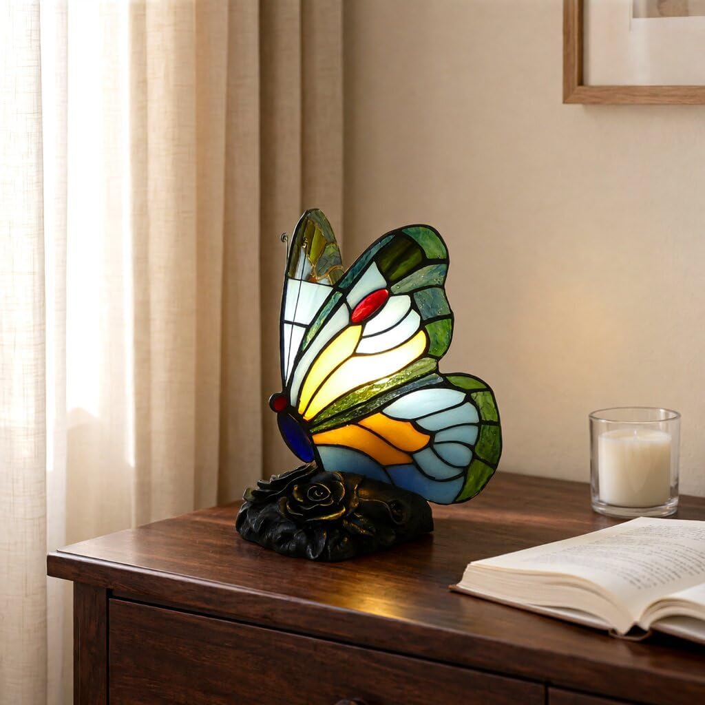Stained Glass Butterfly Lamp