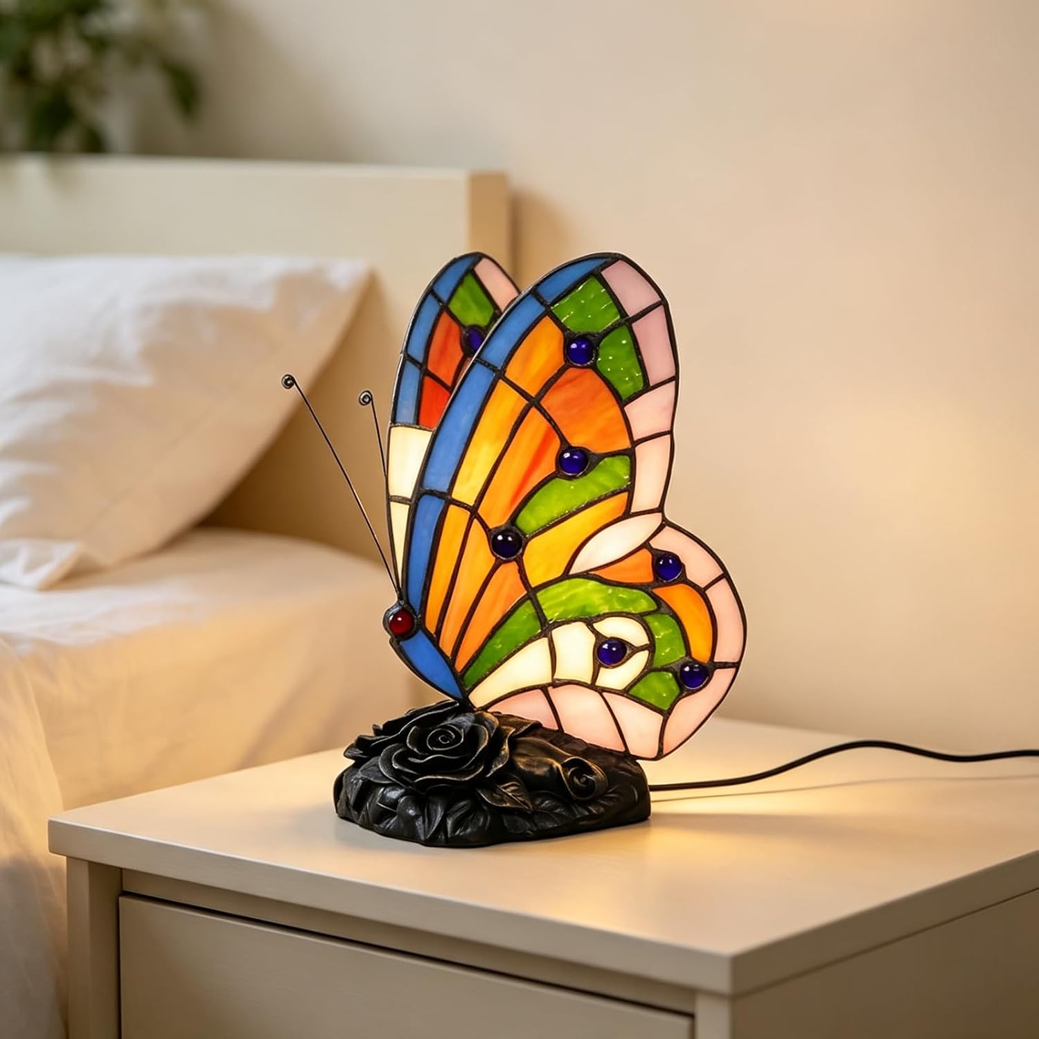 Stained Glass Butterfly Lamp