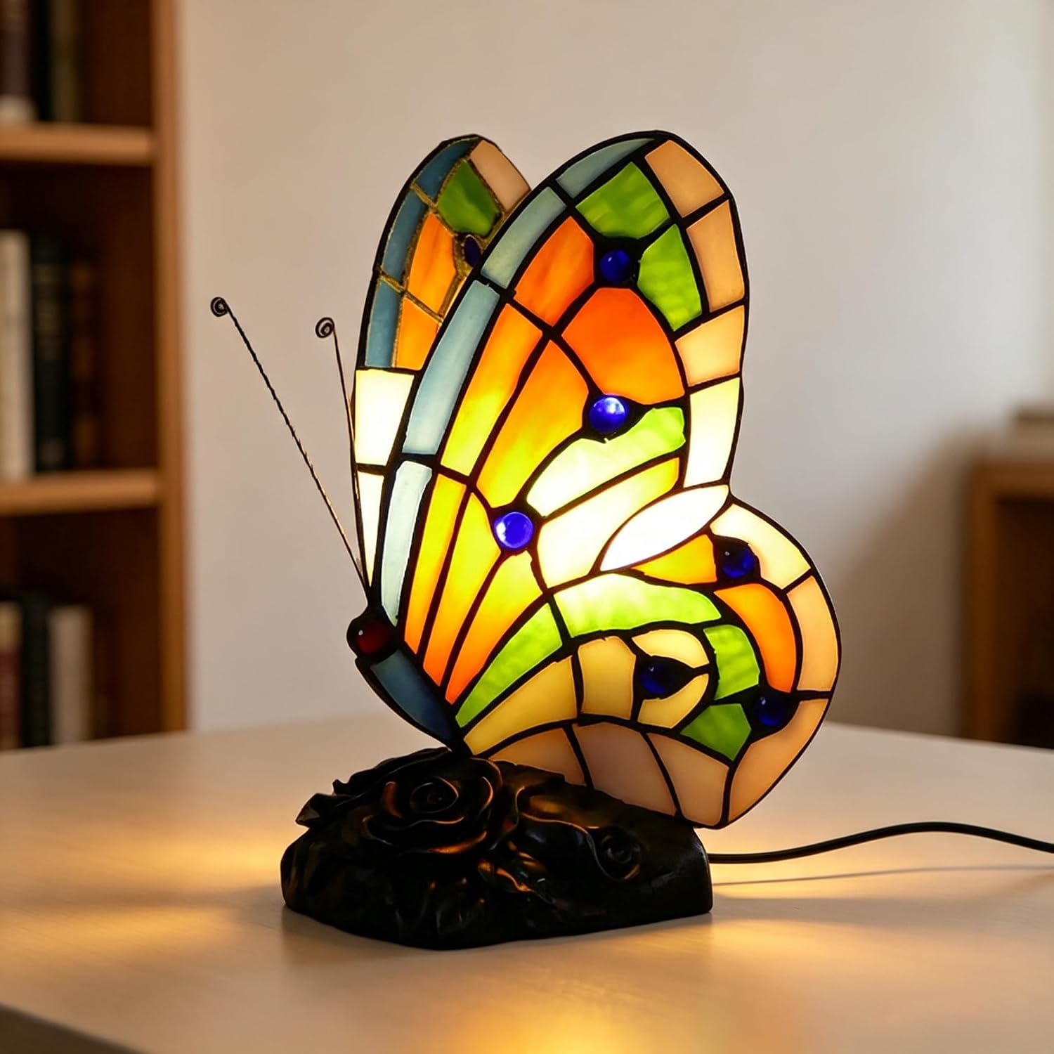 Stained Glass Butterfly Lamp