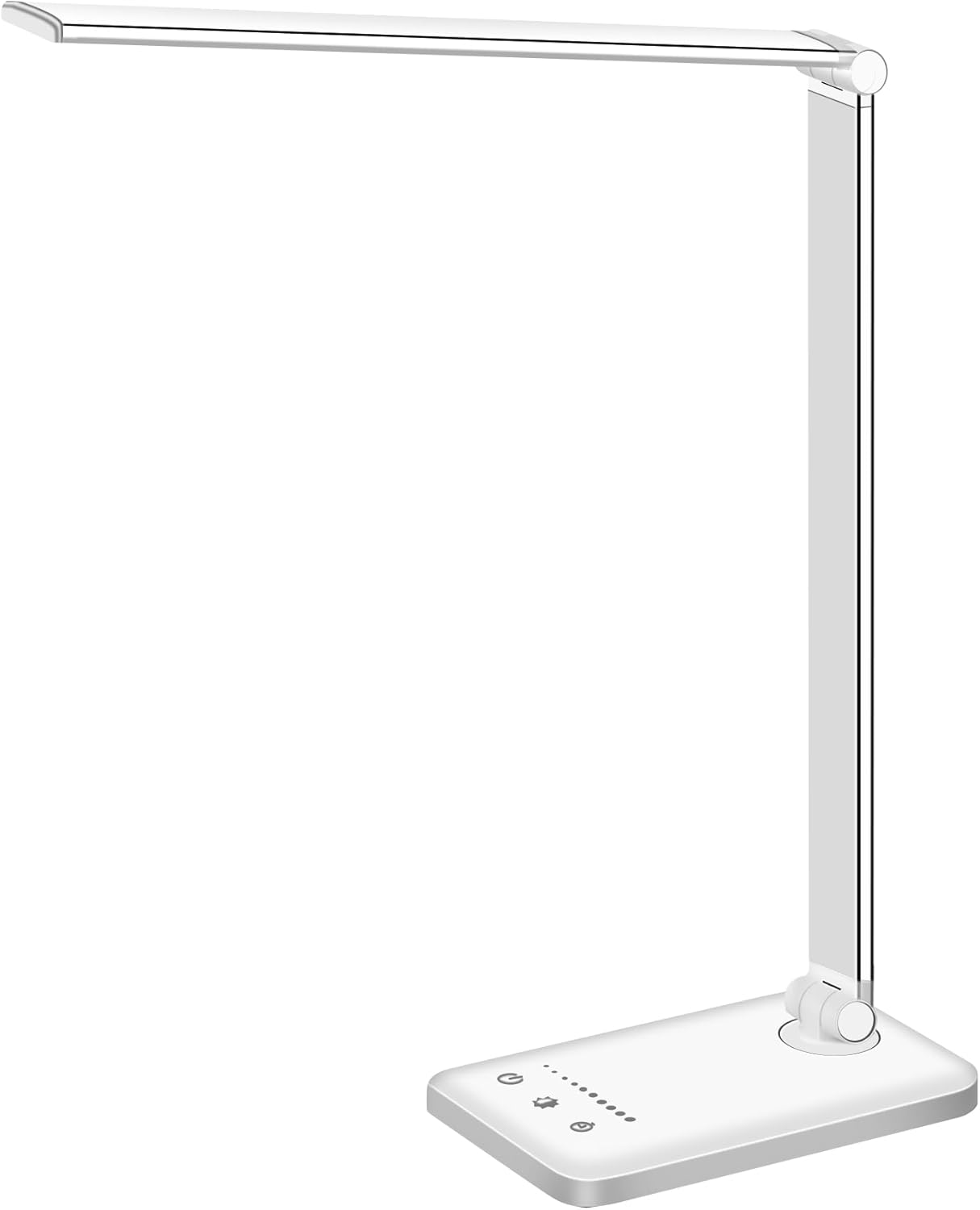 White Foldable LED Desk Lamp with USB Port