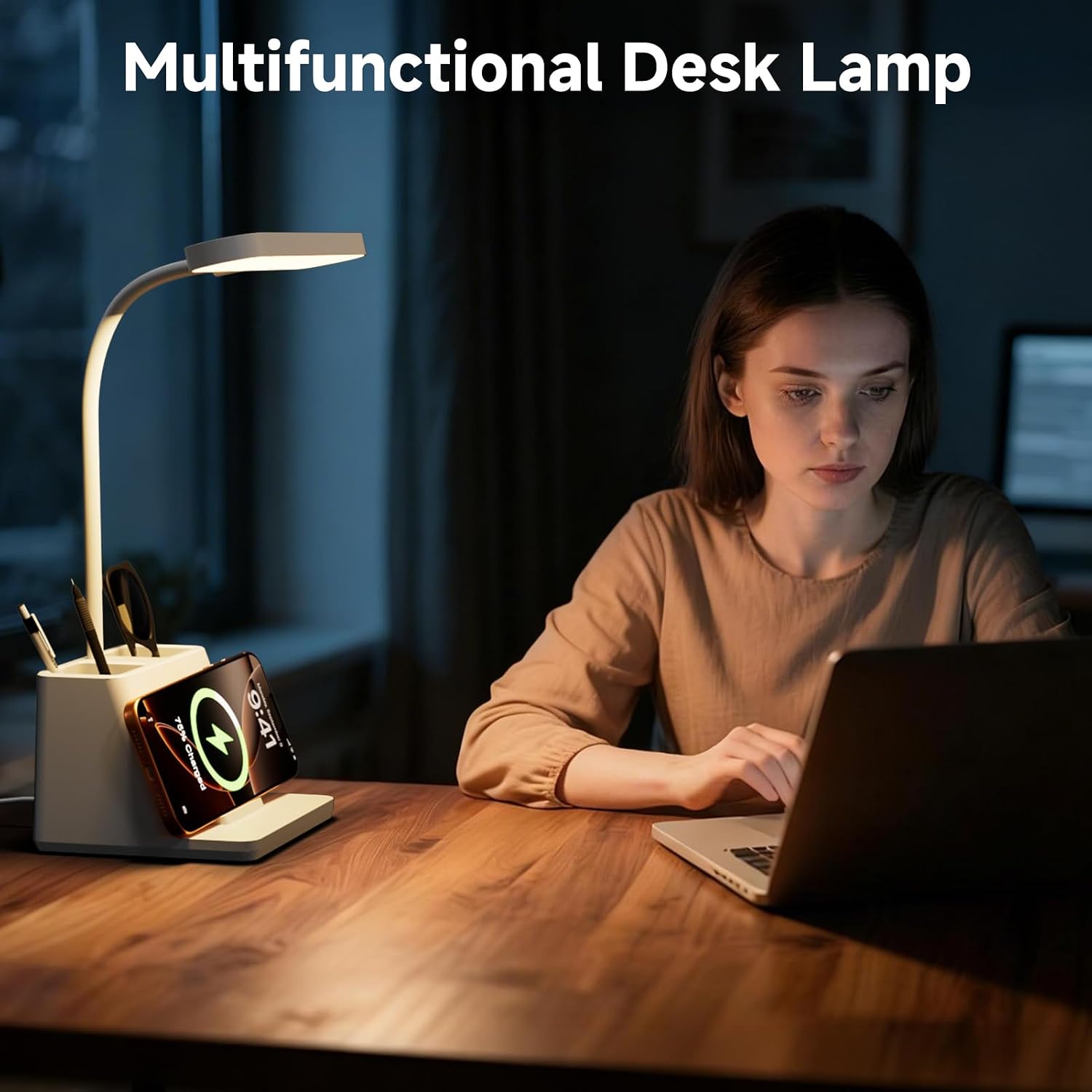 White LED Desk Lamp with Pen
