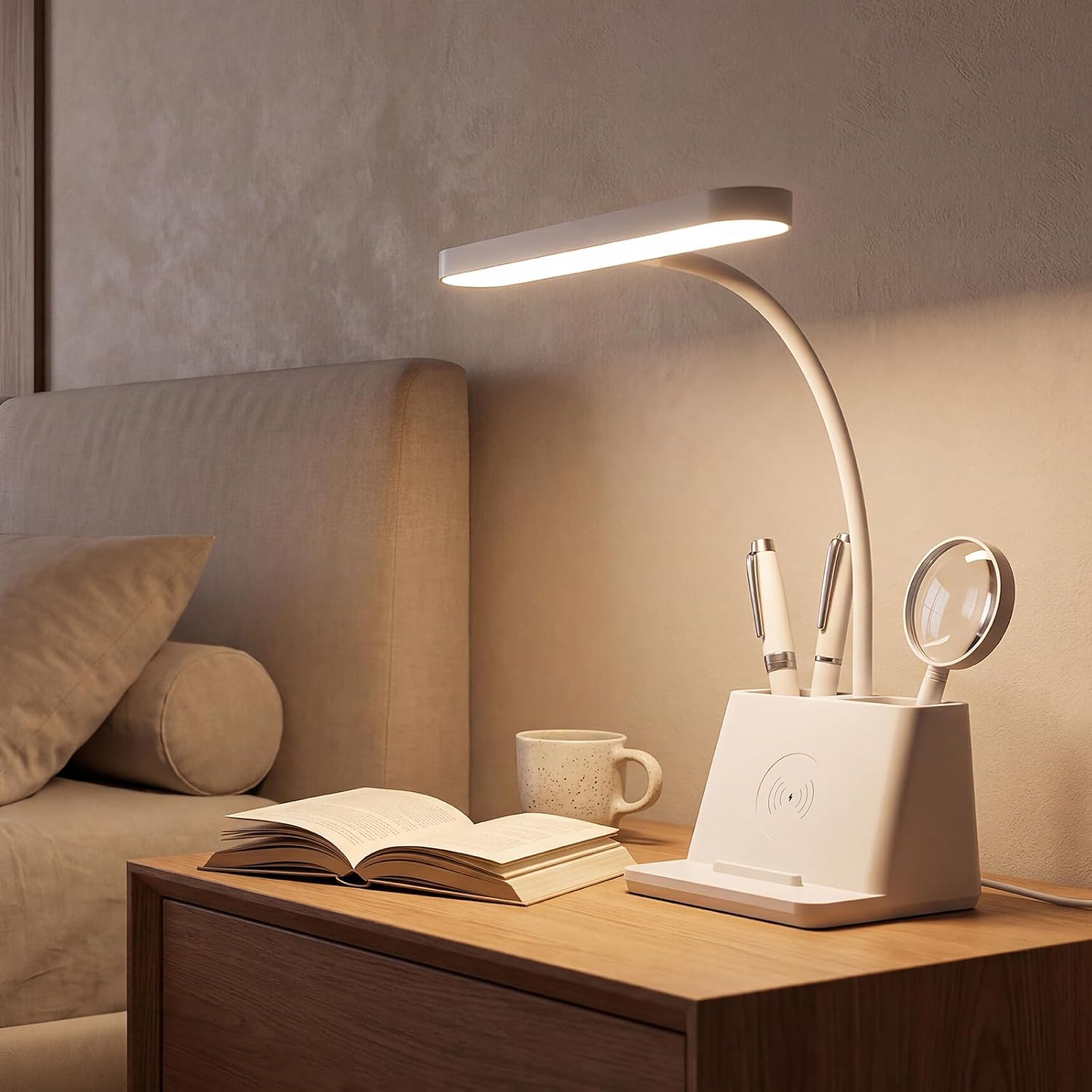 White LED Desk Lamp with Pen